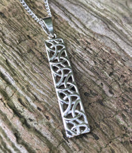 Load image into Gallery viewer, SILVER PLATE BAR TRINITY PENDANT
